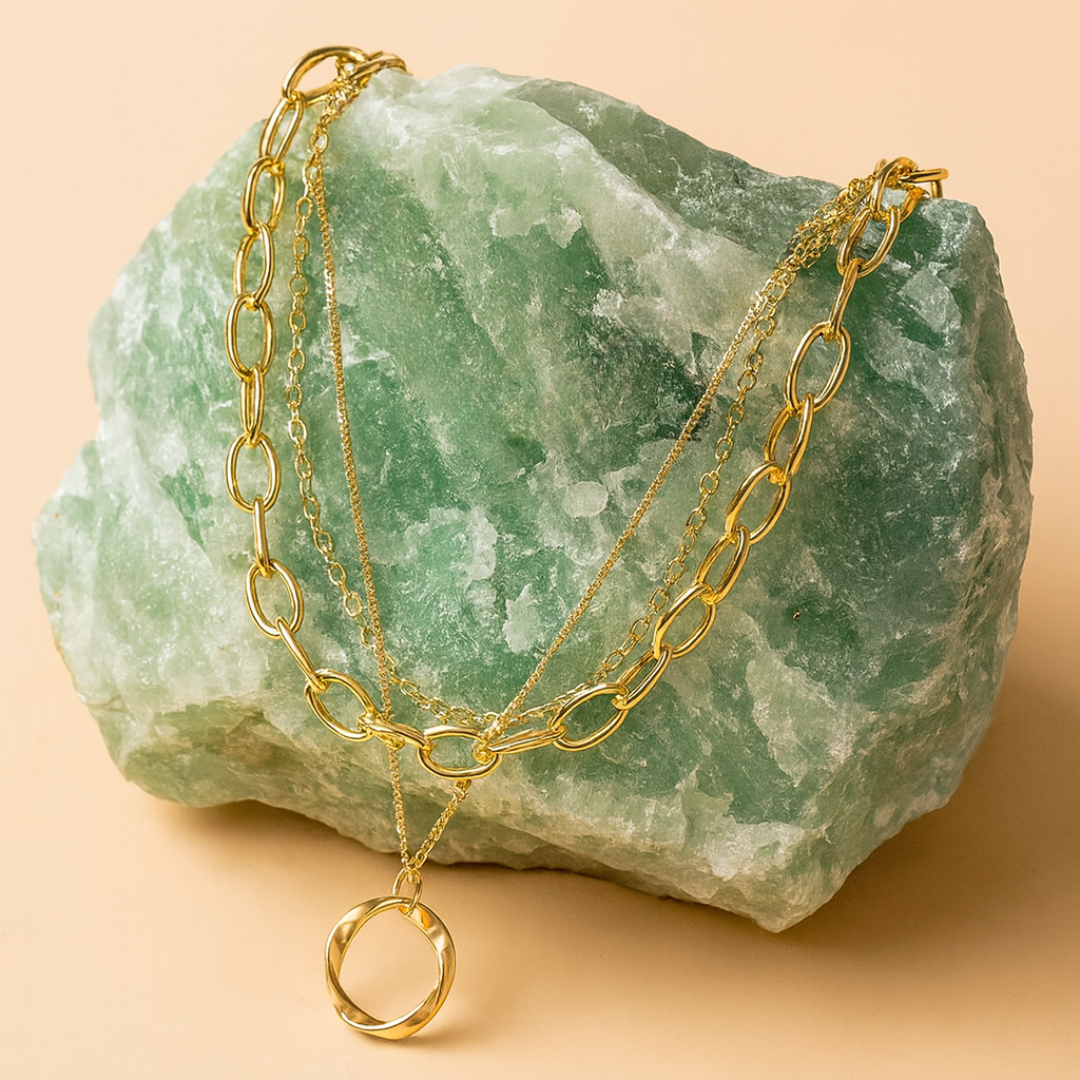 Signature Halo — Layered Gold Necklace
