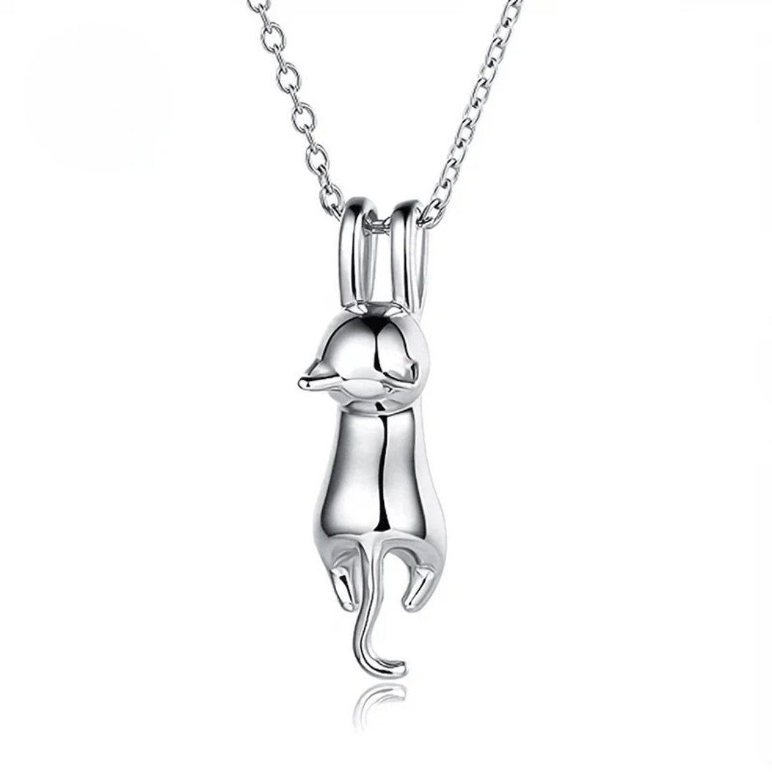 Sleek Feline — Silver-Tone Necklace