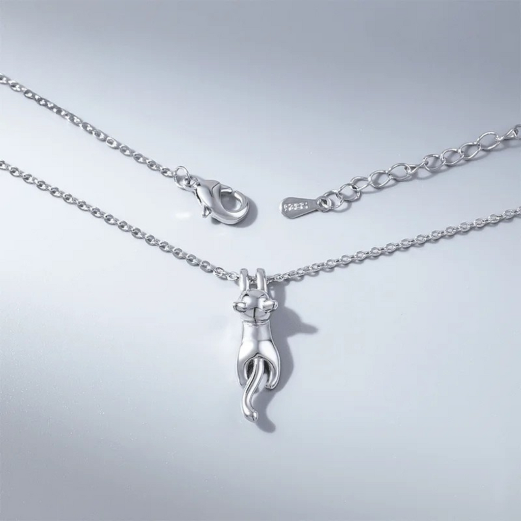 Sleek Feline — Silver-Tone Necklace