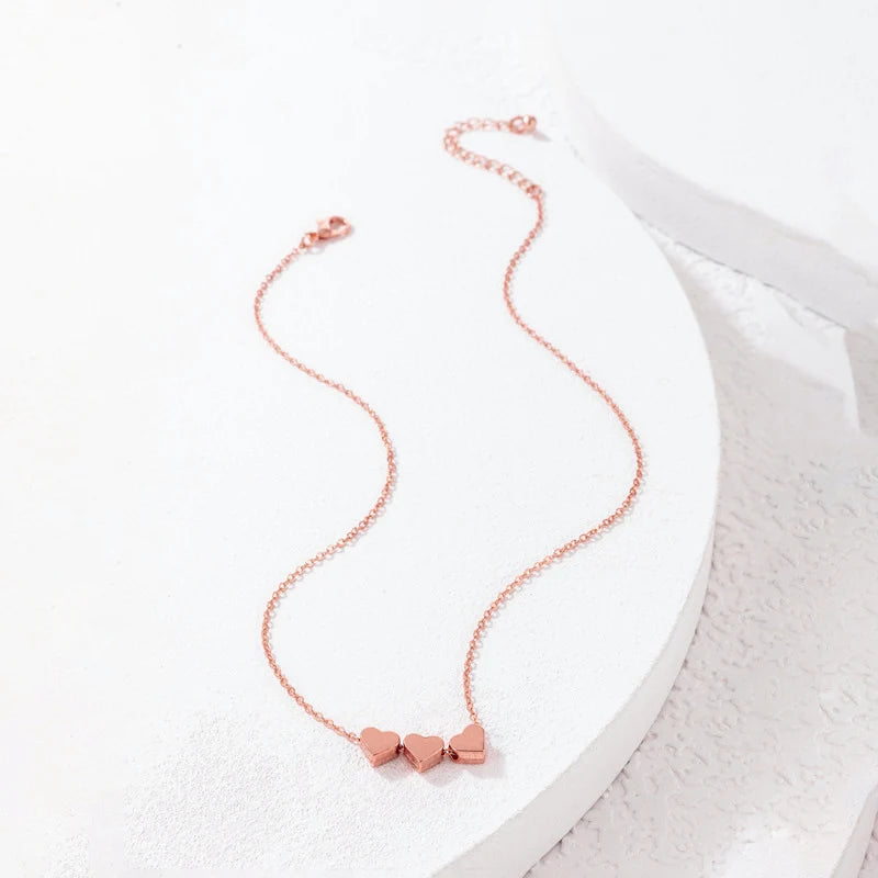 Trio Hearts — Tri-Tone Necklace