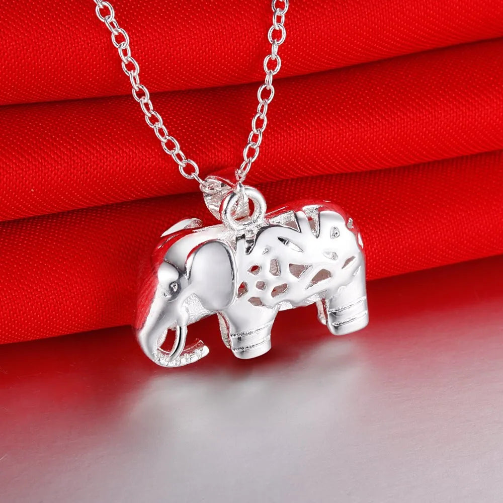 Lucky Elephant — Silver-Tone Necklace