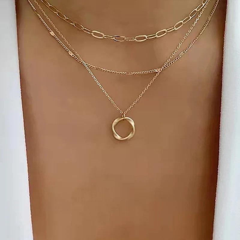 Signature Halo — Layered Gold Necklace