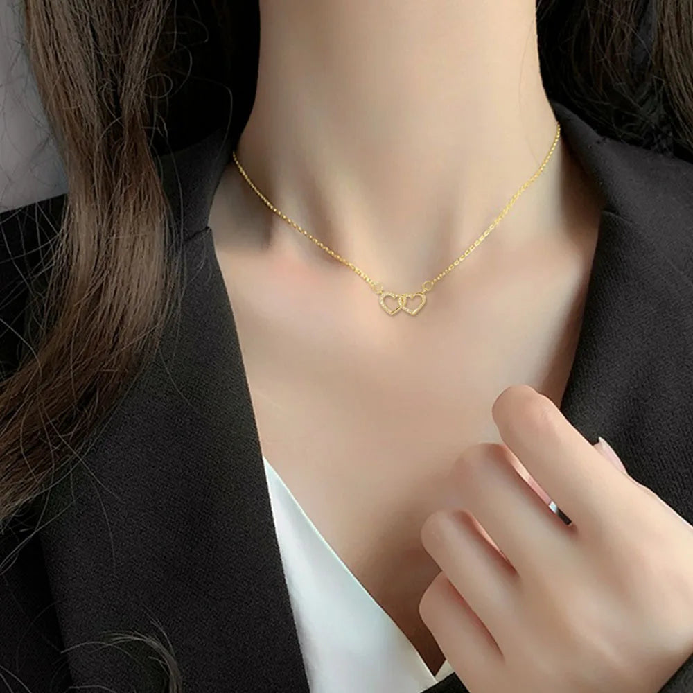 Eternal Duo — Interlocking Hearts Necklace