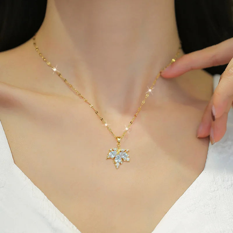 Aurora Leaf — Necklace & Earring Set