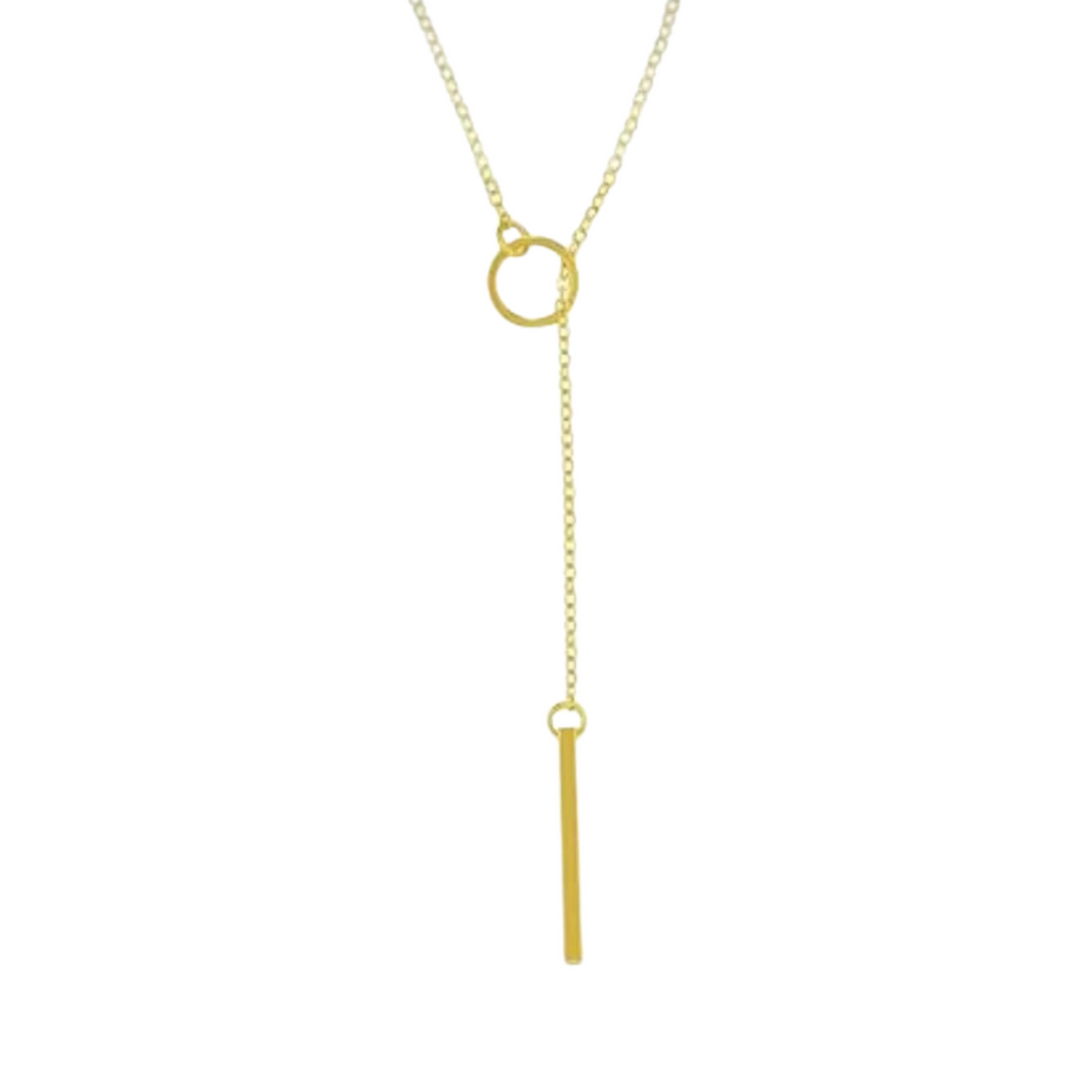 Circle Poise — Gold Lariat Necklace