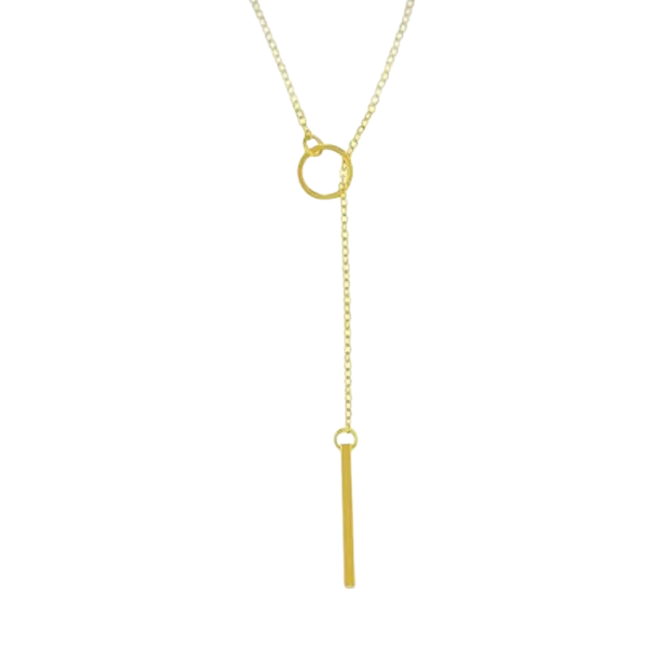 Circle Poise — Gold Lariat Necklace
