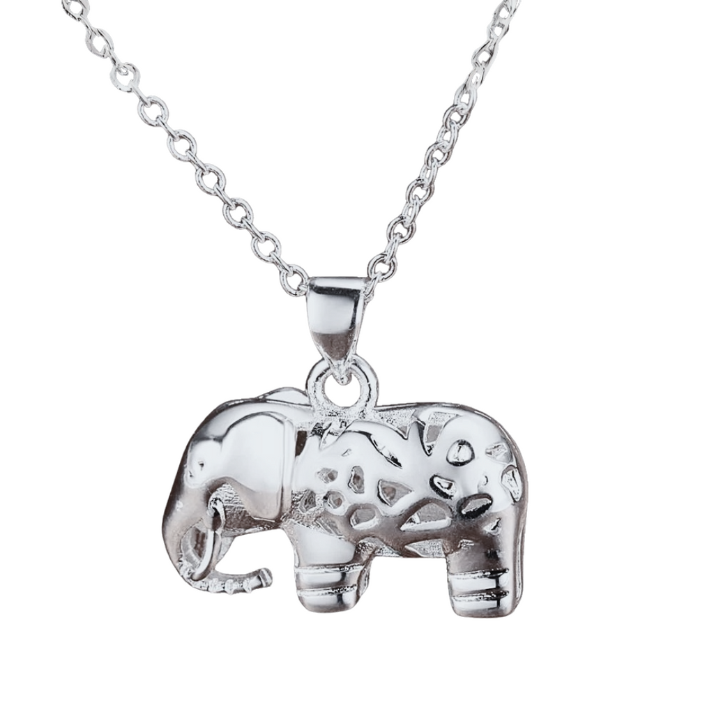 Lucky Elephant — Silver-Tone Necklace